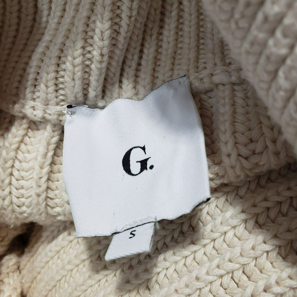 G. Label by Goop GWYN Cream Bella Button Bomber Cardigan Sweater Minimalist - Picture 8 of 16